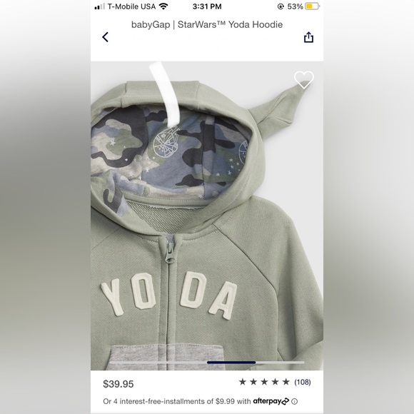 EUC BABYGAP StarWars | Yoda Hoodie And Pants Set Bundle Size 18-24 Months - Picture 5 of 13